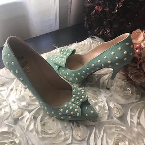 Ernesto Esposito Blue Heels Size 8